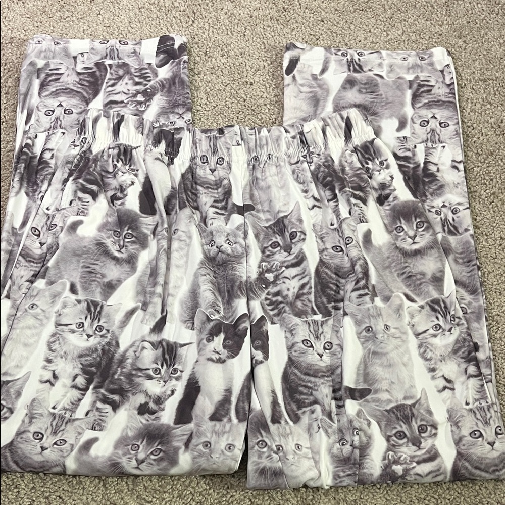 Brief Insanity Novelty Cat Kitten Print Leggings Lounge Pants Size Medium